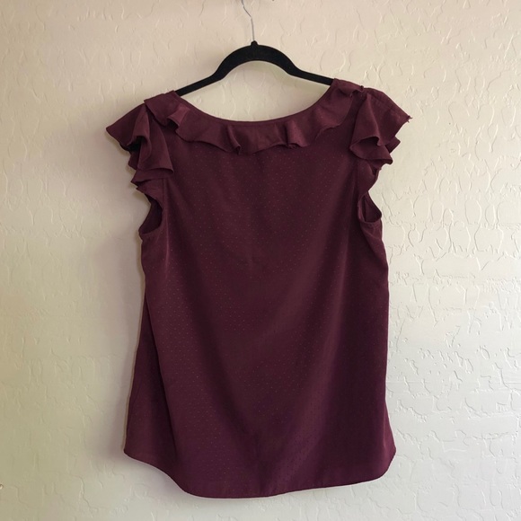 Elle Blouse plum color, silky professional work - Picture 2 of 4